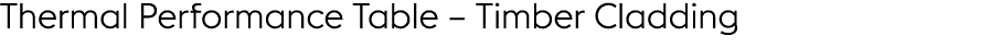 Thermal Performance Table – Timber Cladding