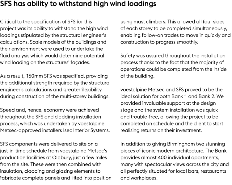 SFS has ability to withstand high wind loadings Critical to the specification of SFS for this project was its ability...