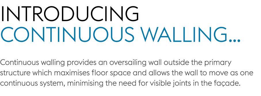 Introducing Continuous Walling… Continuous walling provides an oversailing wall outside the primary structure which m...