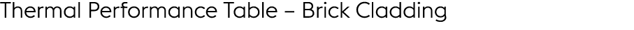 Thermal Performance Table – Brick Cladding